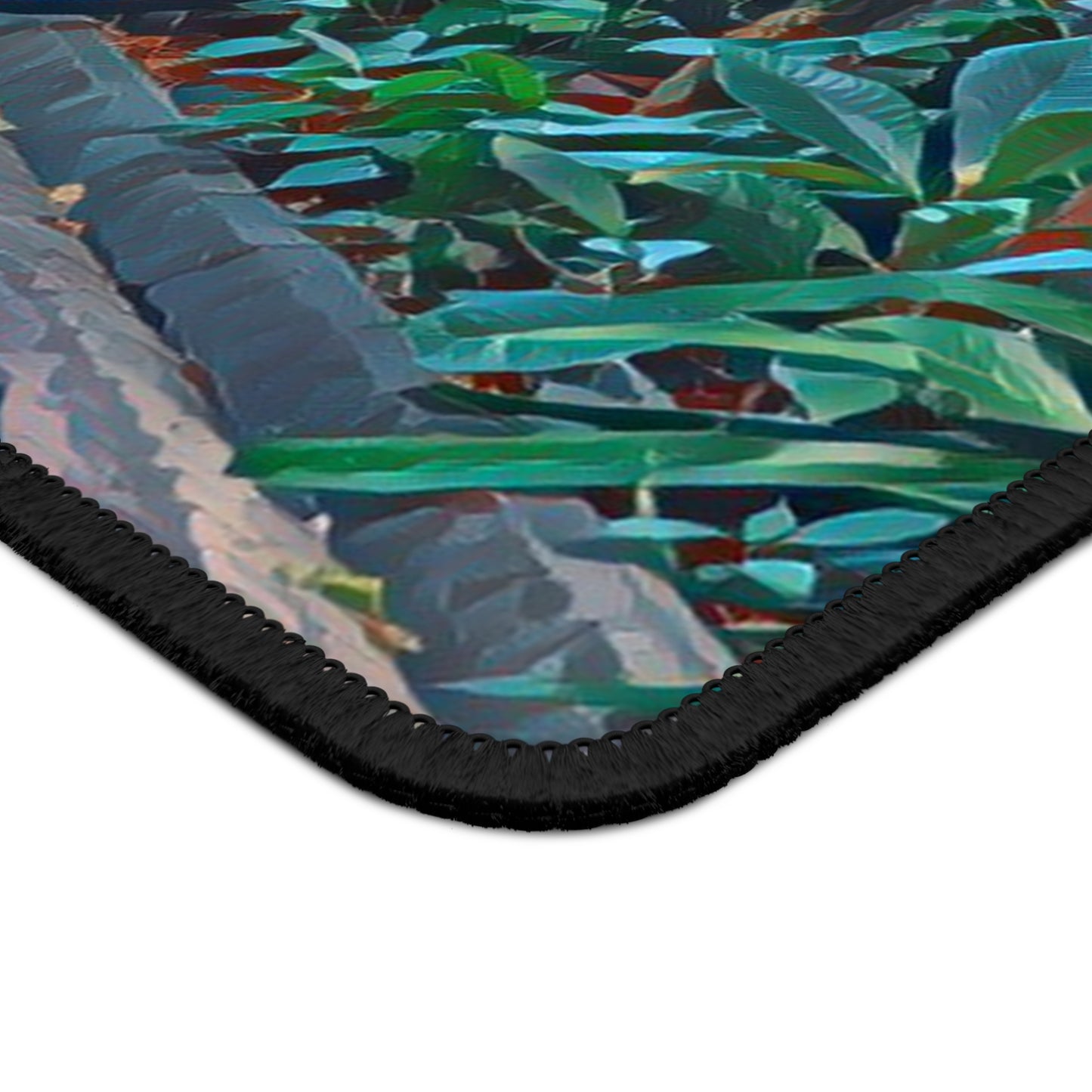 Bicycle in Green Garden Mouse Pad - Calm Cycling Desk Decor
