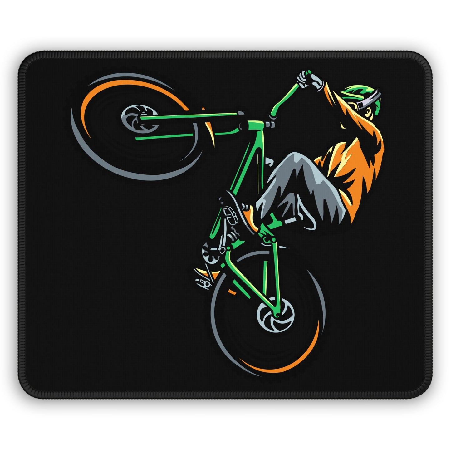 Bold Stunt Cyclist Mouse Pad - Graphic Bike Desk Decor