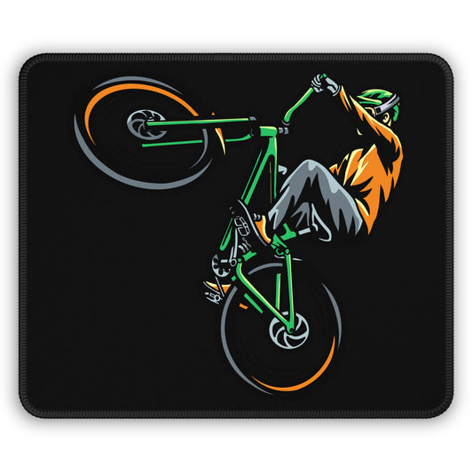 Bold Stunt Cyclist Mouse Pad - Graphic Bike Desk Decor