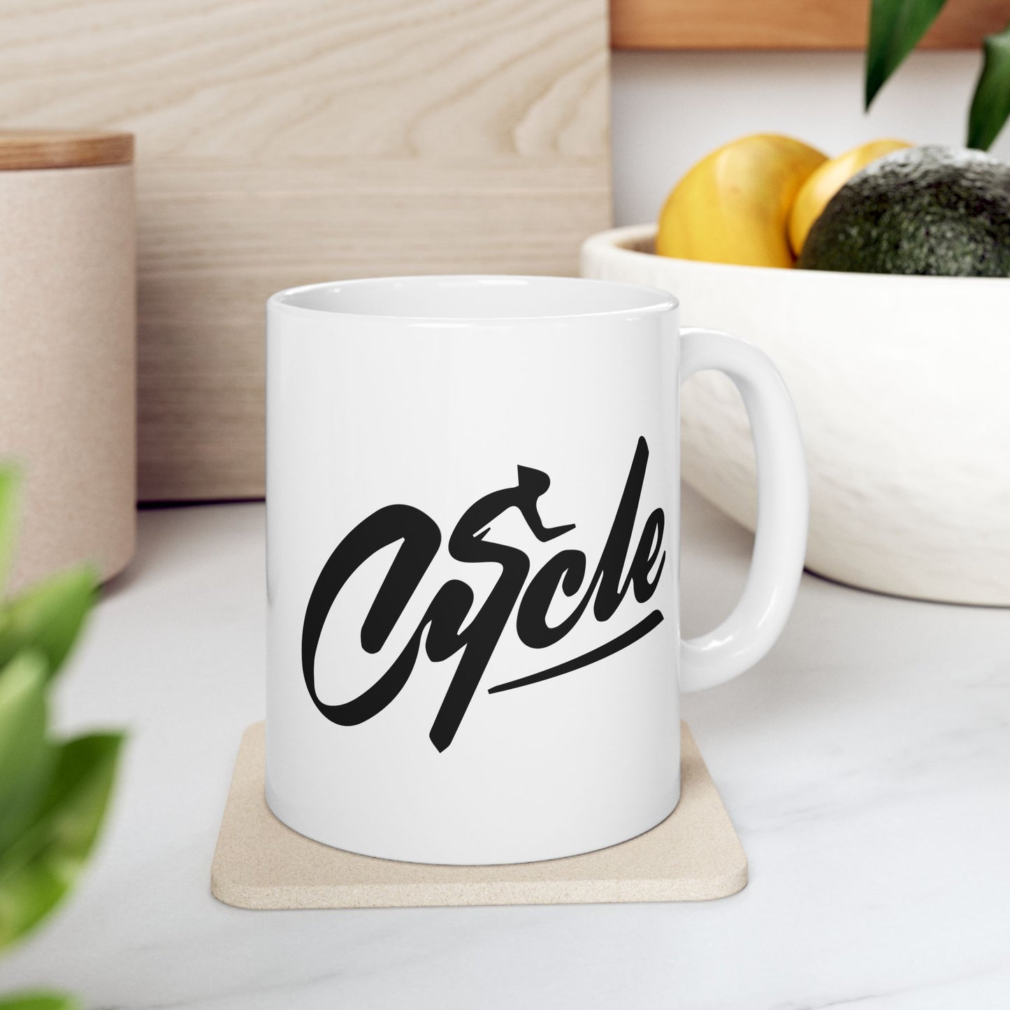 Midnight Ride Silence Mug | Minimal Cycling Expression Art | Calm Coffee Moment