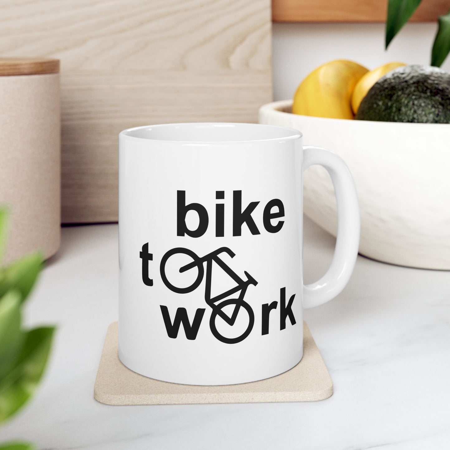 Pedal To Purpose Mug | Bike To Work Typography Art | Motivated Morning Coffee