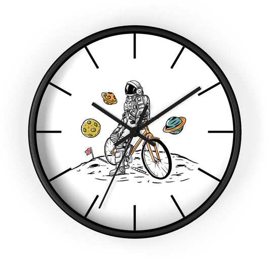 Astronaut on a Bike - Minimal Cycling Wall Clock