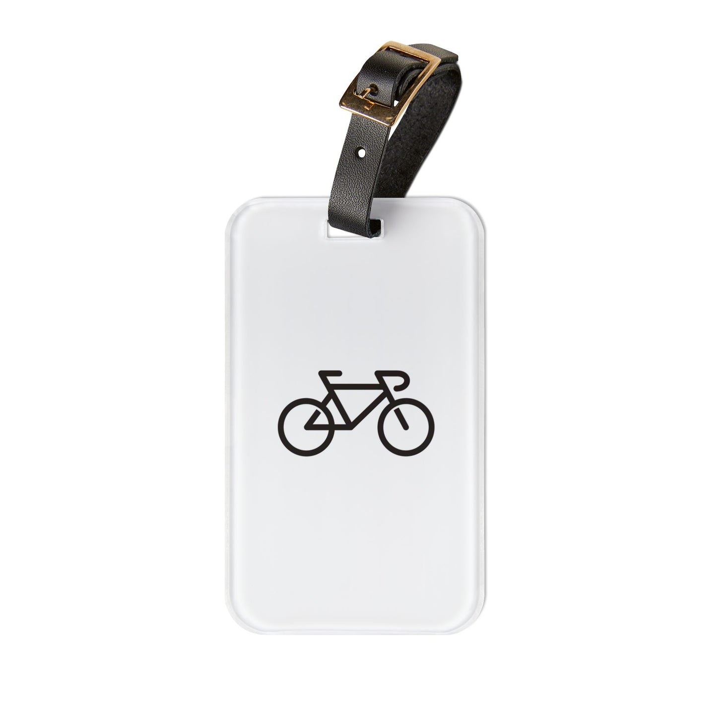 Cycling Luggage Tag Gift for Bike Lovers, Minimal Bicycle Travel Tag with Leather Strap