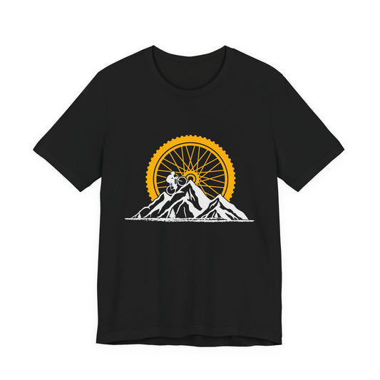 Mountain Bike Sunset T-Shirt - Minimal Cycling Graphic Tee
