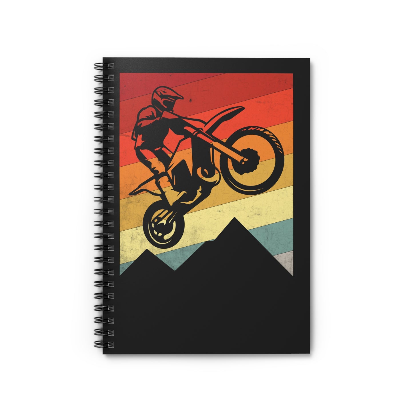 Motocross Jump Spiral Notebook - Retro Cycling Writing Journal