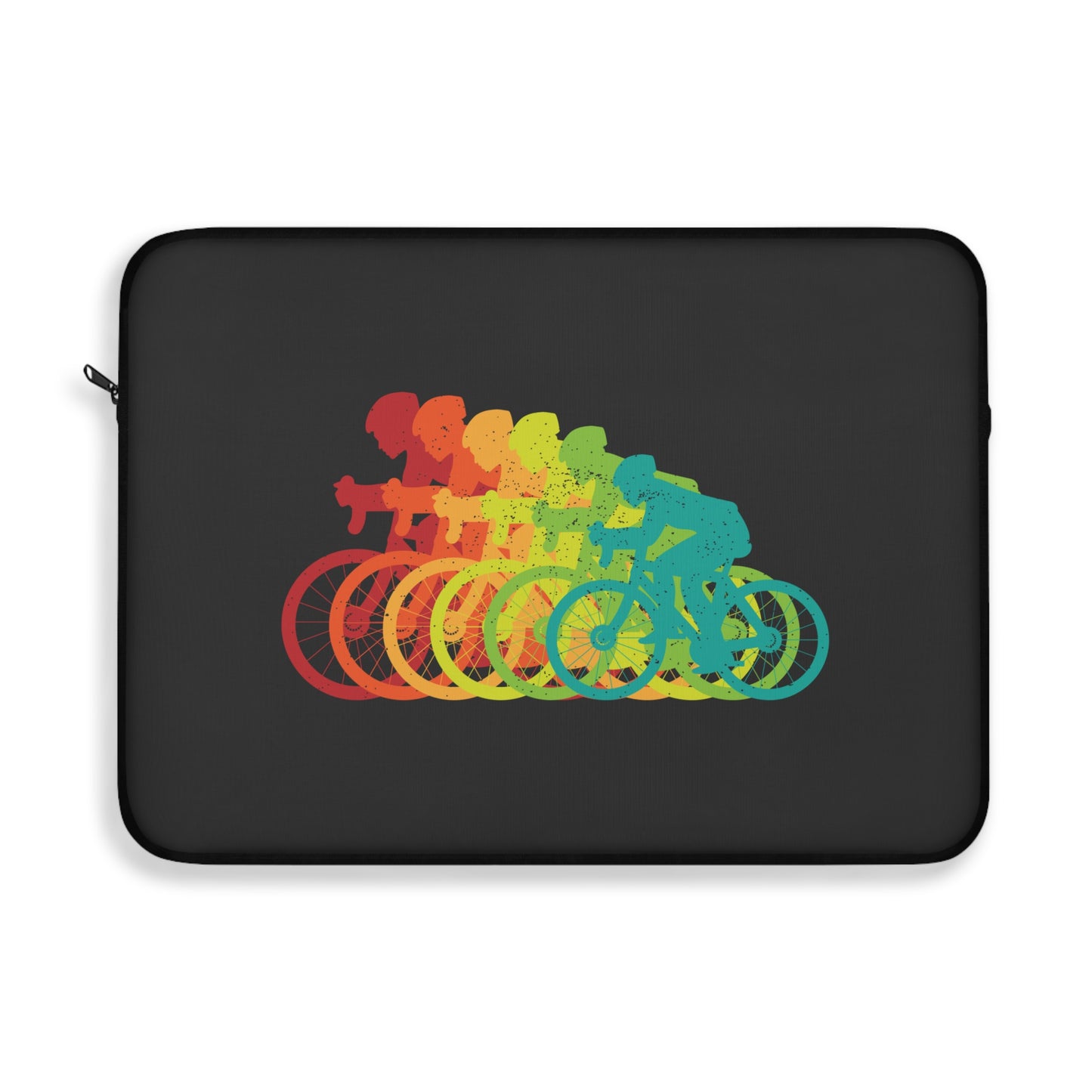 Cycling in Motion - Minimal Rainbow Bike Laptop Sleeve