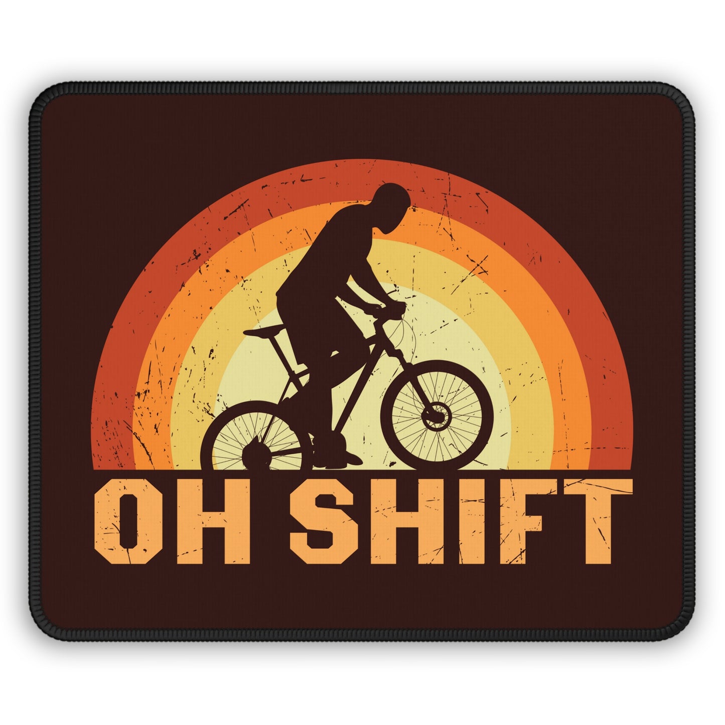 Oh Shift Cycling Mouse Pad - Retro Bike Desk Decor