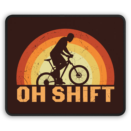 Oh Shift Cycling Mouse Pad - Retro Bike Desk Decor
