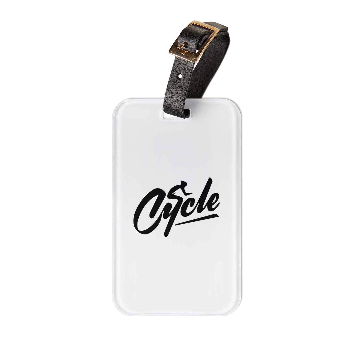 Cycling Luggage Tag Gift for Bike Lovers, Acrylic Travel Tag with Leather Strap
