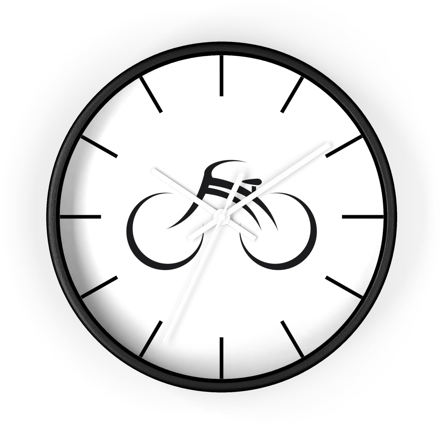 Minimal Bicycle Wall Clock - Modern Cycling Clock, Black and White Bike Home Decor