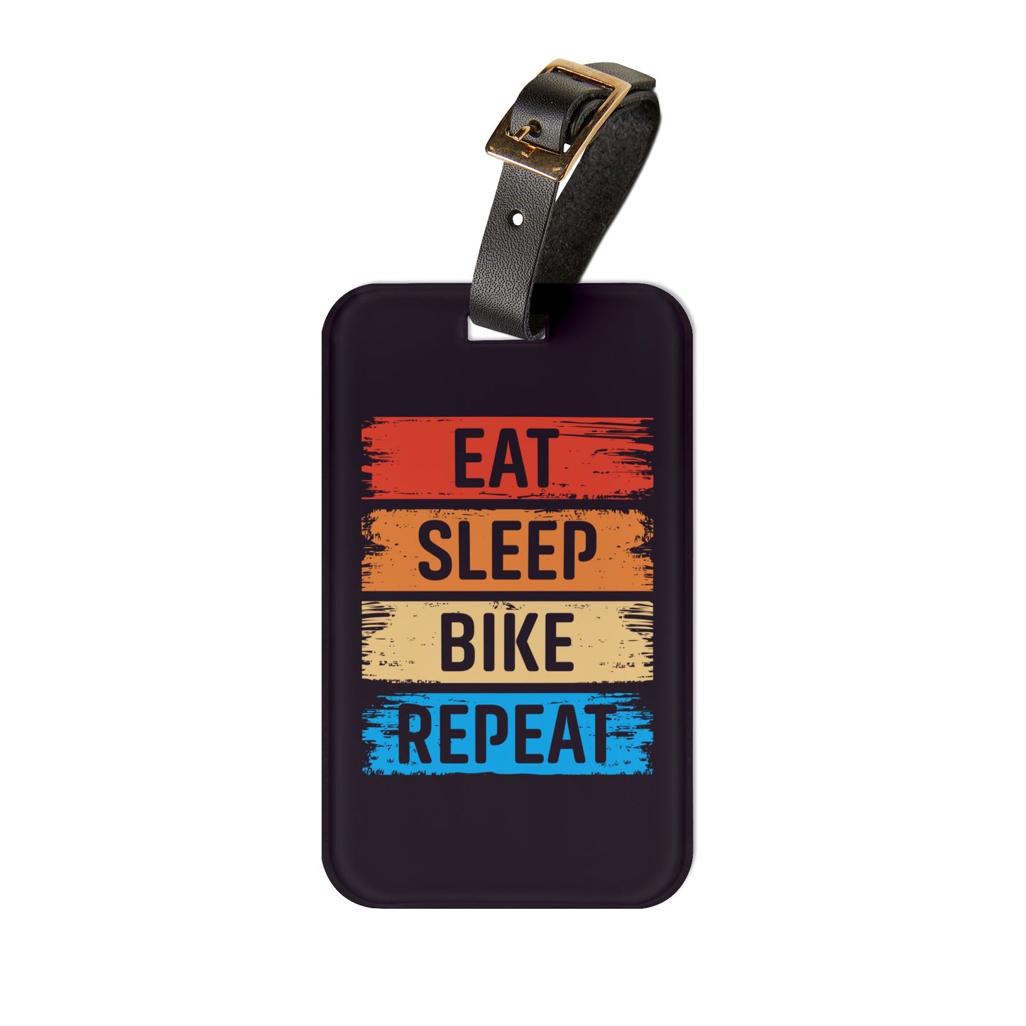 Eat Sleep Bike Repeat Luggage Tag - Cycling Travel Accessory, Bike Lover Gift, Vintage Cycling Quote