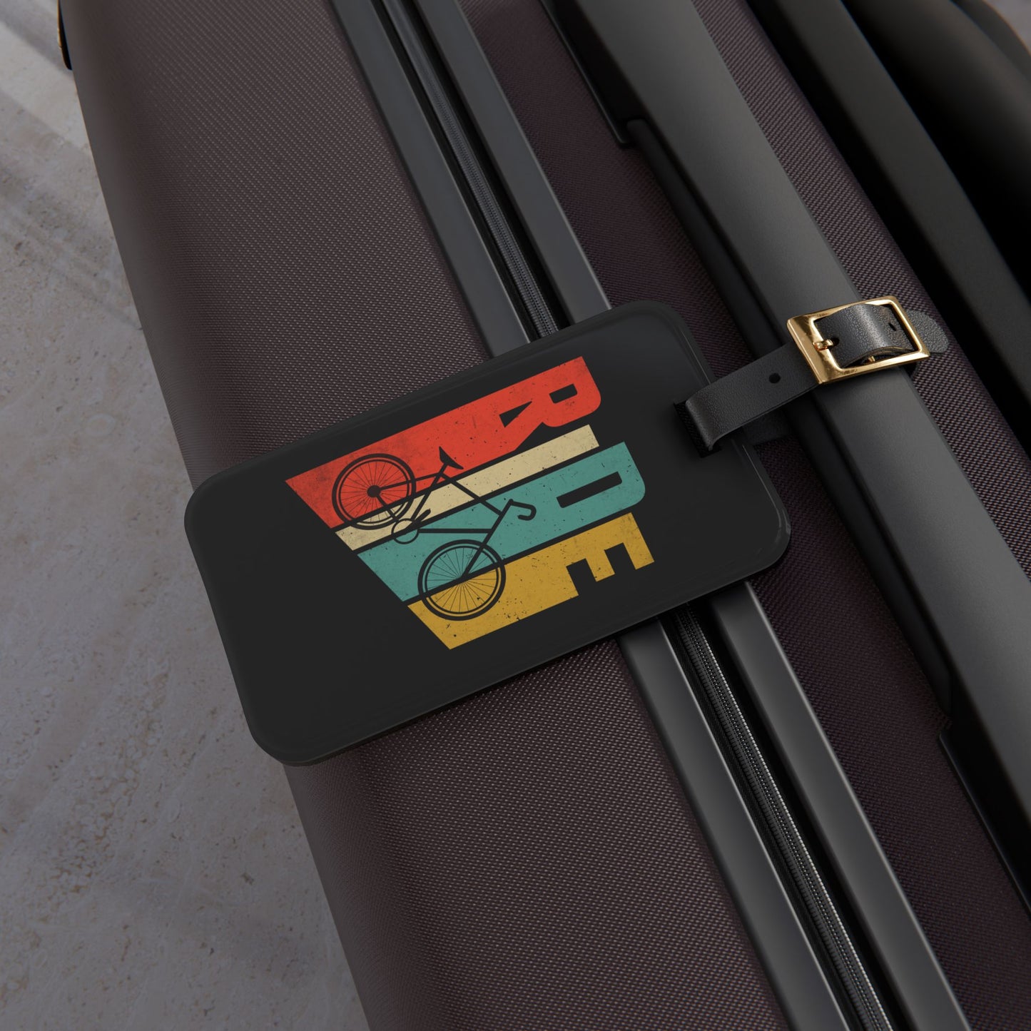 Ride Bicycle Luggage Tag - Vintage Cycling Travel Tag, Bike Lover Accessory, Retro Bike Design