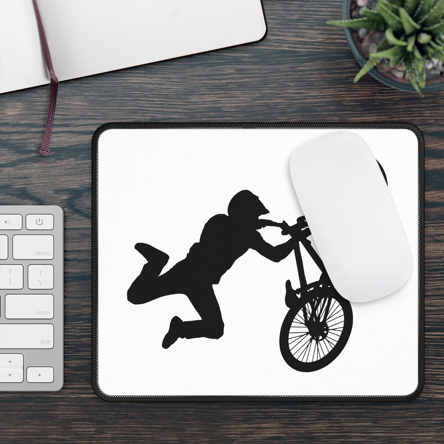 I Am the Engine Cycling Mouse Pad - Retro Bike Desk Decor