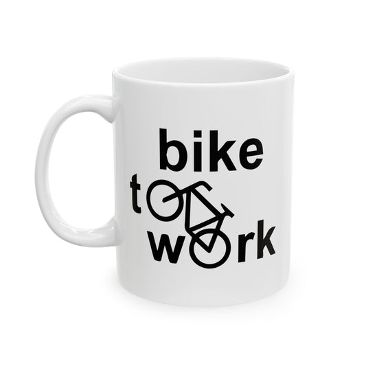 Pedal To Purpose Mug | Bike To Work Typography Art | Motivated Morning Coffee