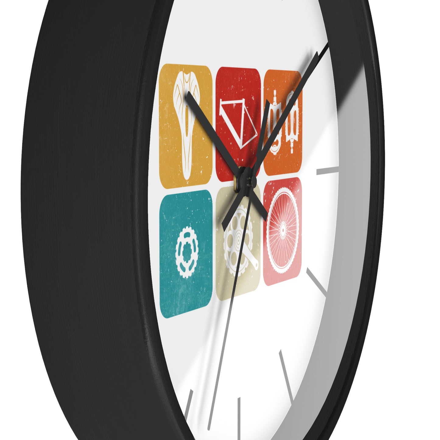 Bike Parts Grid - Minimal Cycling Wall Clock for Urban Riders