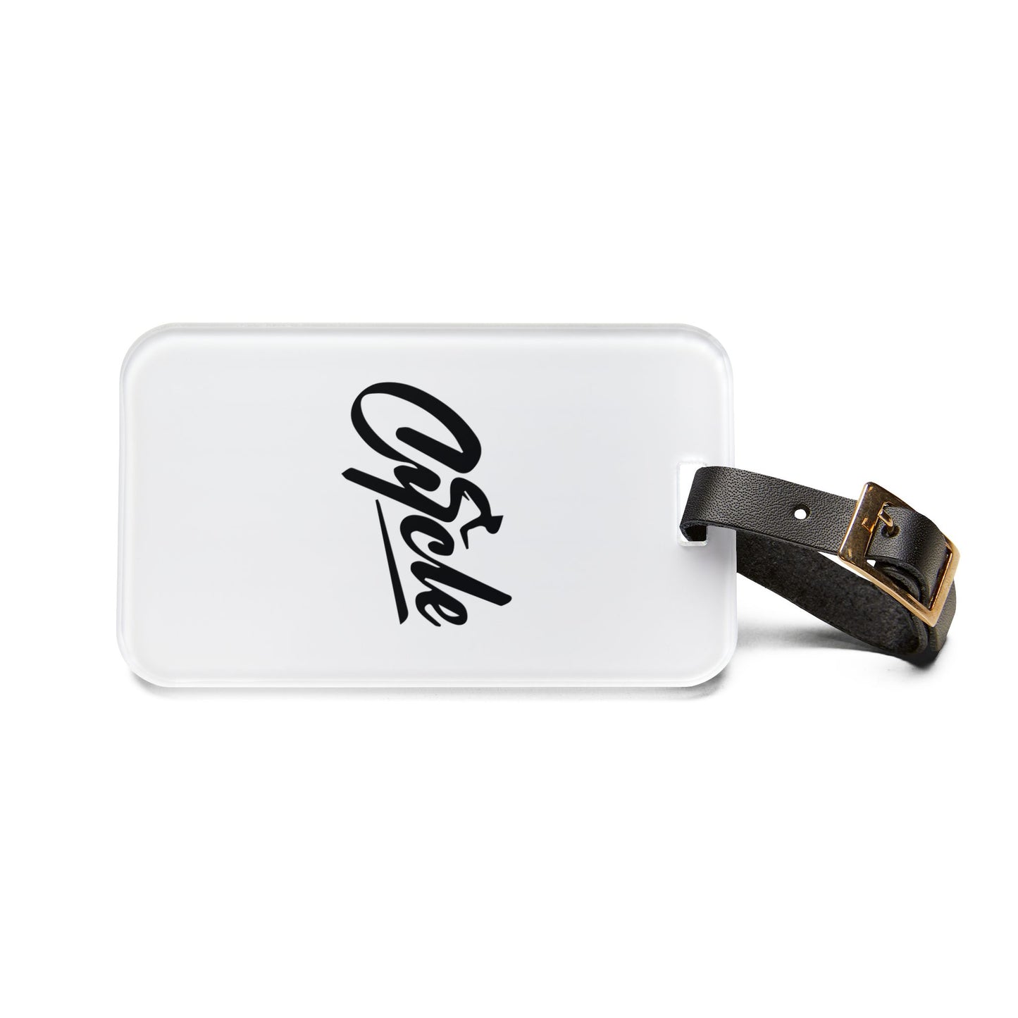 Cycling Luggage Tag Gift for Bike Lovers, Acrylic Travel Tag with Leather Strap