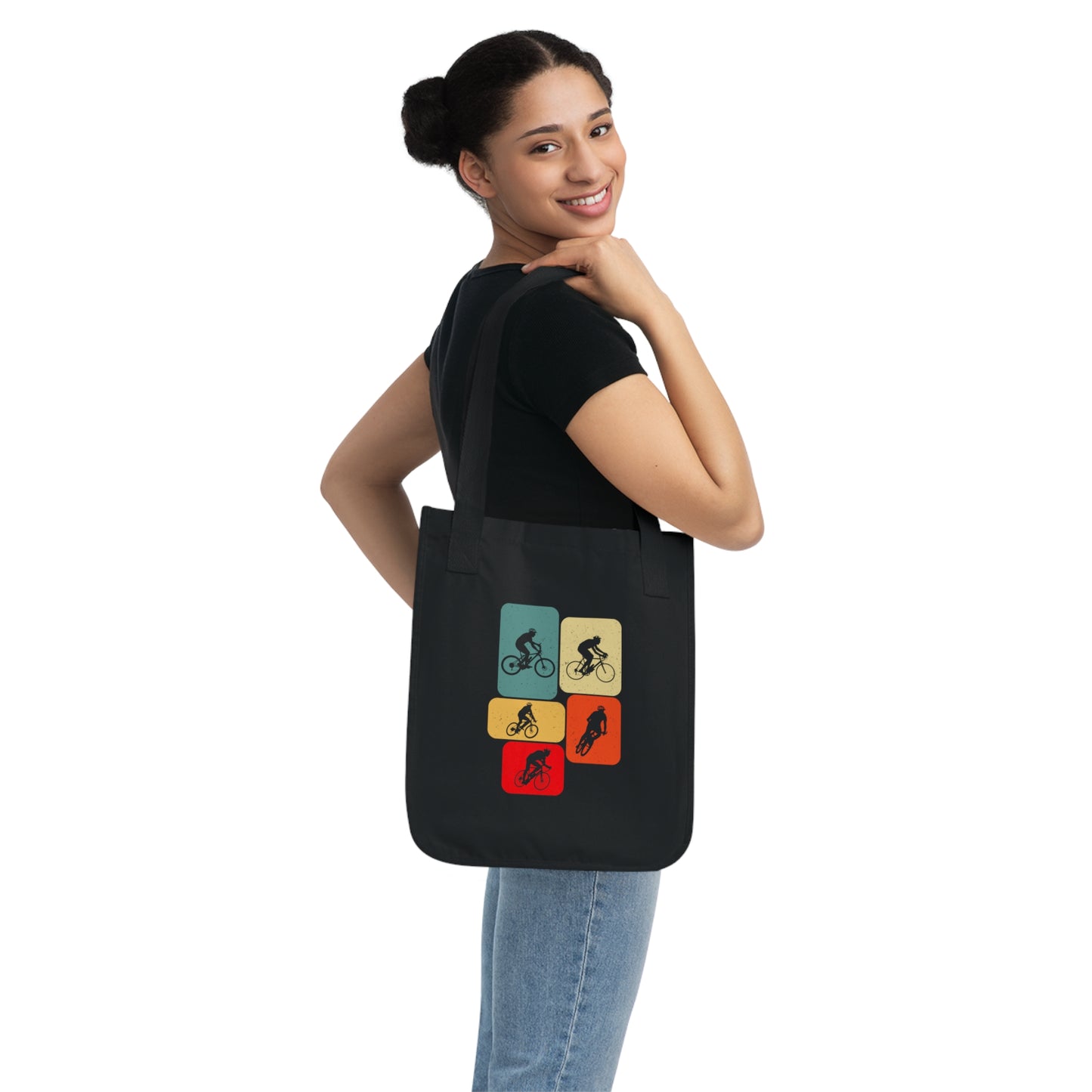 Cycling Lifestyle Tote Bag - Organic Cotton Bike Graphic Bag