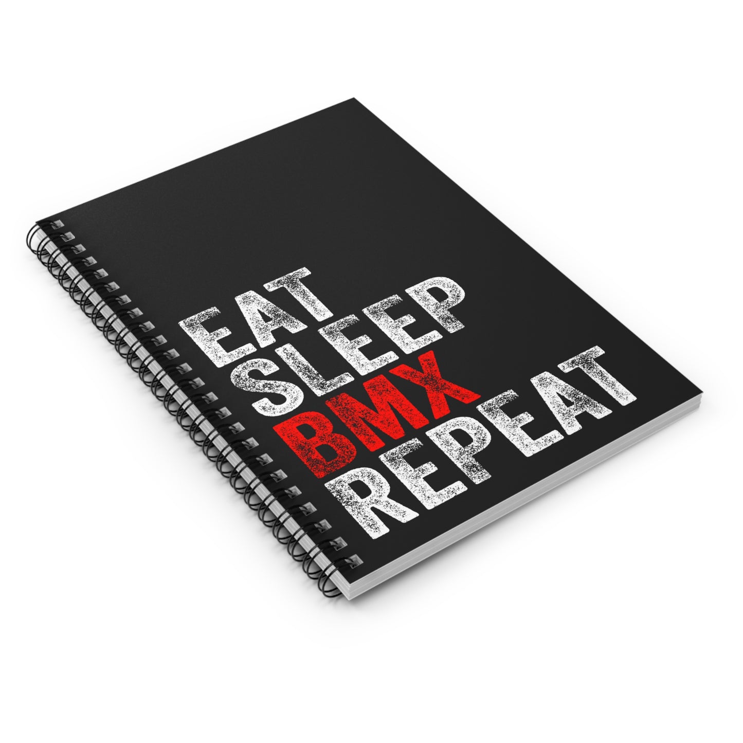 Eat Sleep BMX Repeat Spiral Notebook - BMX Rider Writing Journal