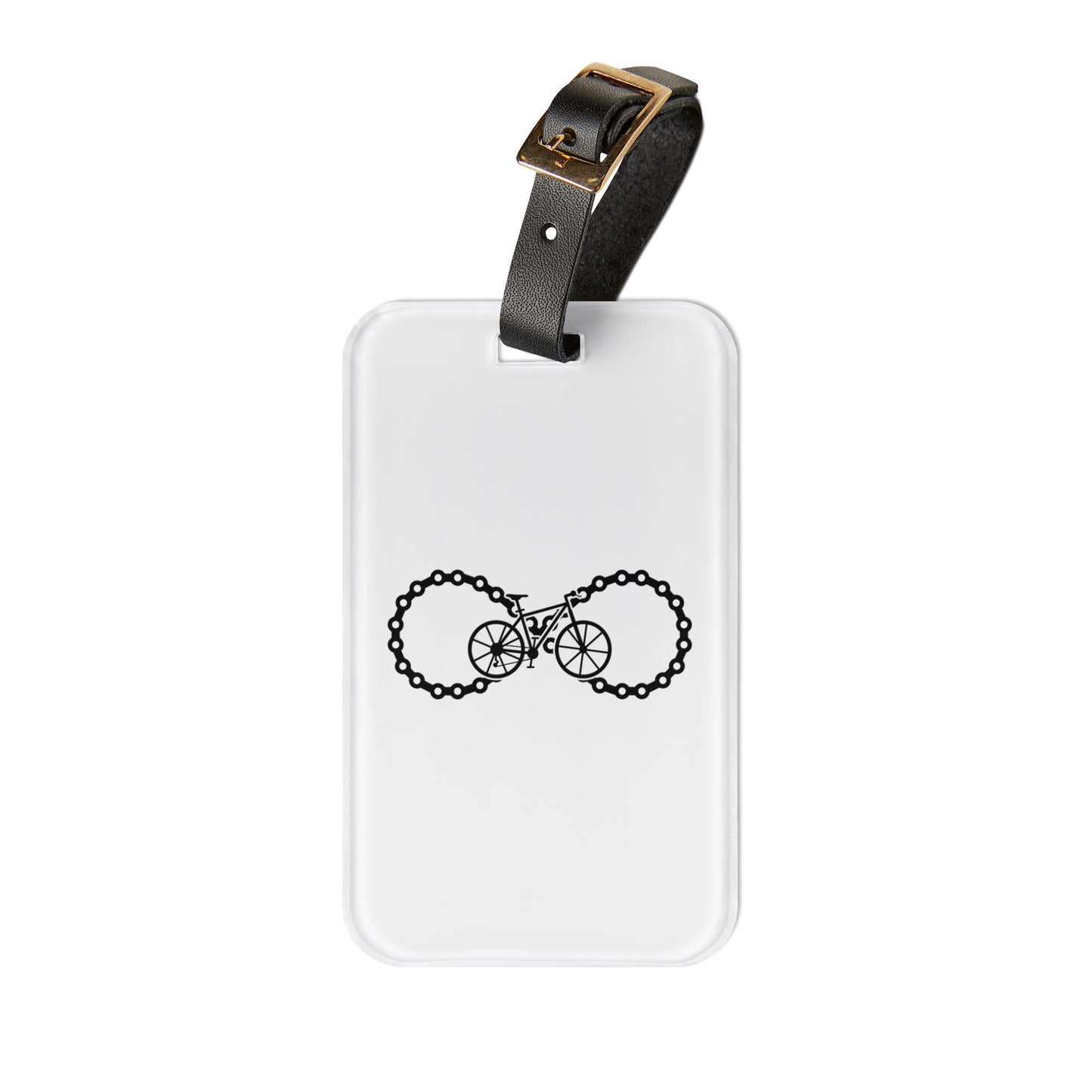 Cycling Luggage Tag Gift for Bike Lovers, Minimal Bike Infinity Travel Tag