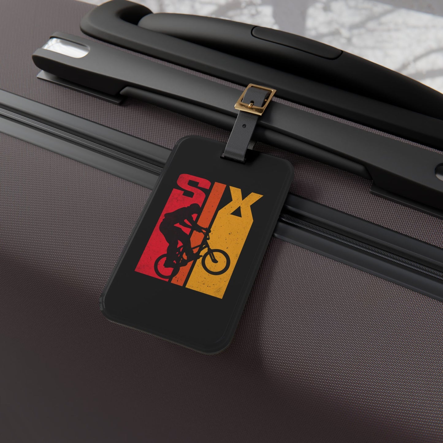 Cycling Luggage Tag Gift for Bike Lovers - Retro BMX Rider Design