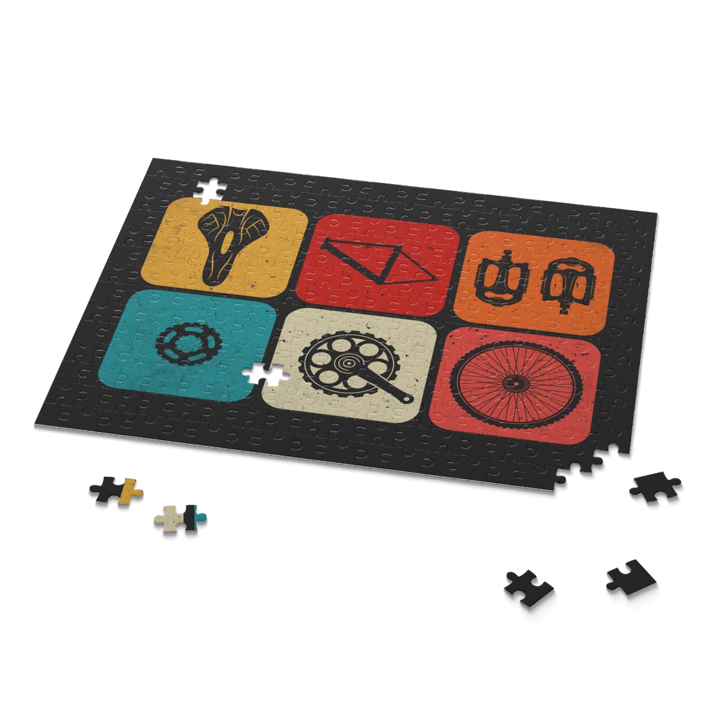 Cycling Parts Jigsaw Puzzle - Minimal Bike Components Art Puzzle