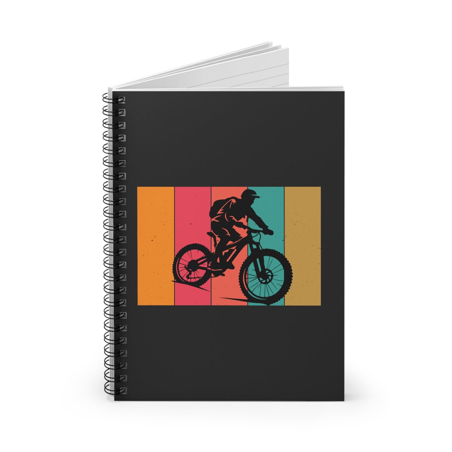 Cycling Motion Spiral Notebook - Retro Bike Writing Journal